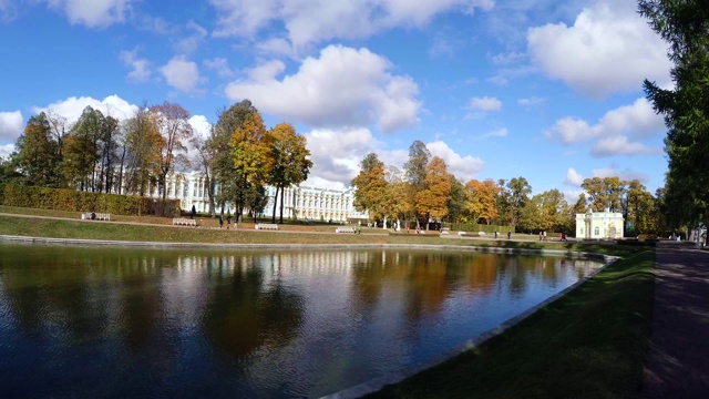 凯瑟琳宫。普希金。凯瑟琳公园。Tsarskoye Selo 4 k。视频下载