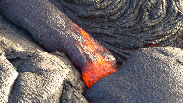 熔岩从基拉韦厄火山流出视频素材