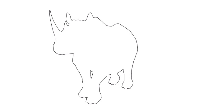4k线动画-犀牛行走在白色屏幕上视频下载