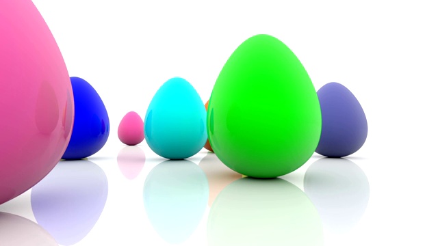 各种颜色的复活节彩蛋概念视频下载