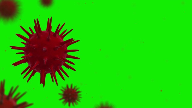 3d渲染红色COVID-19或冠状病毒2019冠状病毒颗粒视频素材