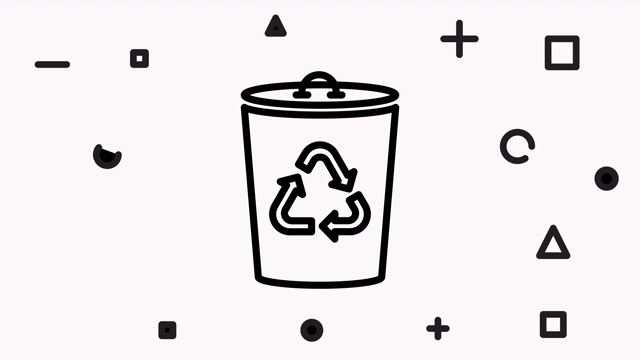 废物处理线与阿尔法图标动画视频素材
