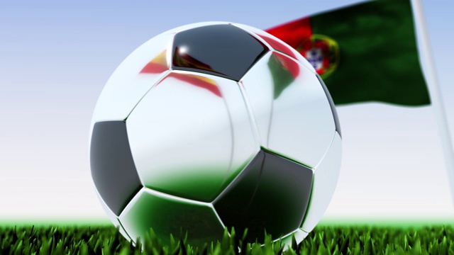 循环足球西班牙对葡萄牙视频素材