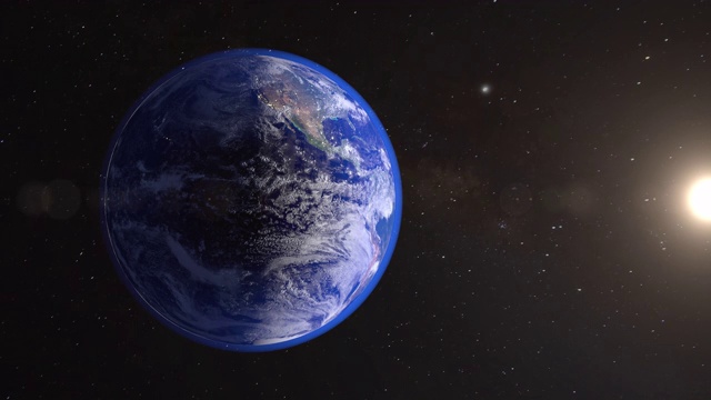 地球在太空中的黑色背景视频素材