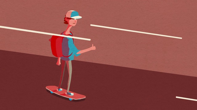 快乐酷滑板动画视频素材