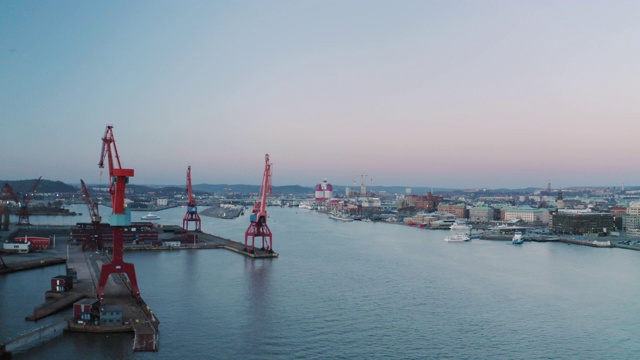 瑞典哥德堡港鸟瞰图视频下载