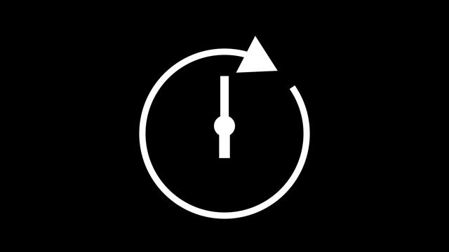 12小时，秒表动画图标时钟与移动箭头简单的动画。时间计数器符号股票视频视频素材
