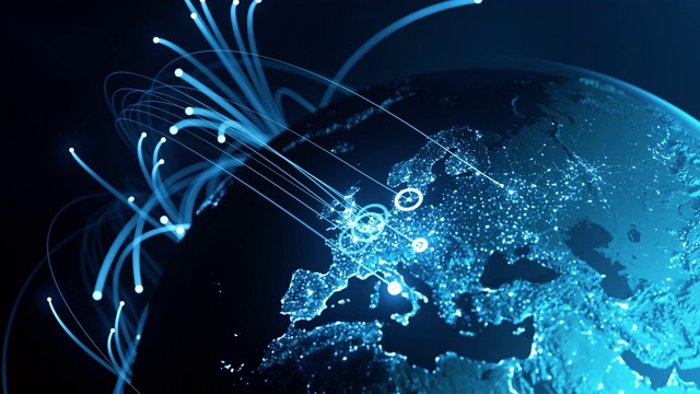 全球连接线-数据交换、数字通信、流行病视频素材