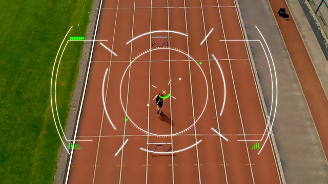 女子运动员跑步数据处理记录的动画视频下载