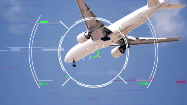 以飞机为背景的全球网络连接动画视频素材