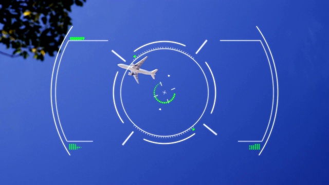 以飞机为背景的空中交通管制系统动画视频素材