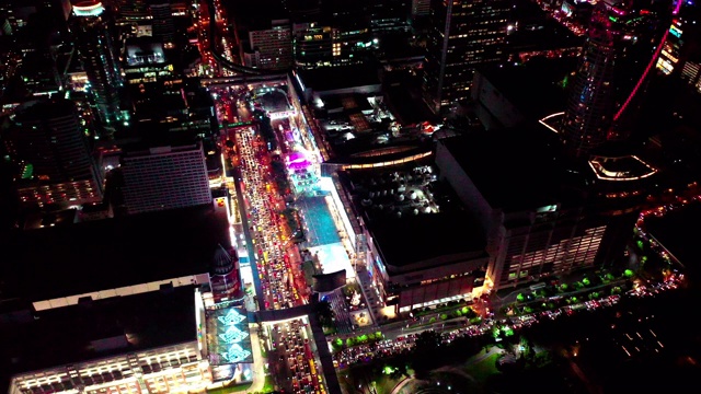 泰国曼谷之夜鸟瞰图视频素材