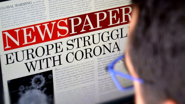 报纸标题-“欧洲与科罗娜的斗争”视频下载