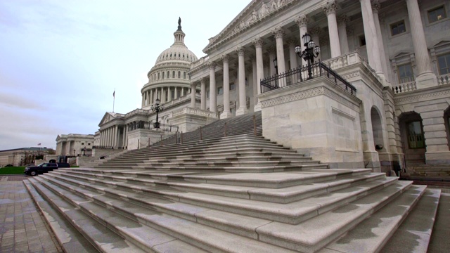 华盛顿特区美国国会大厦和参议院的台阶视频素材