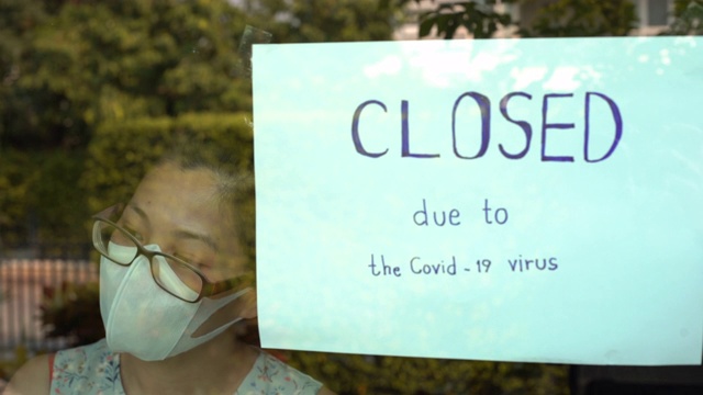 小型企业因Covid-19病毒大流行而关闭。视频下载