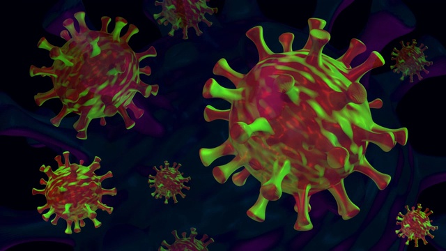 活性冠状病毒(COVID-19)动画背景，视频下载