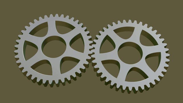 两个旋转齿轮的概念视频素材