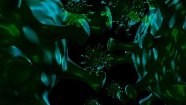 活性冠状病毒(COVID-19)动画背景，视频素材