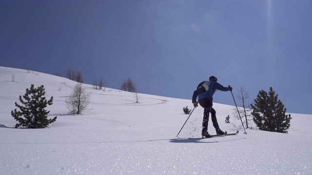 在瑞士阿尔卑斯山的北欧漫步视频下载