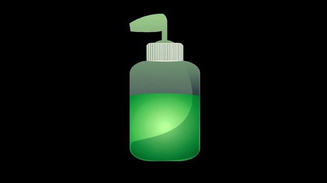 高清动画视频的矢量图形的手洗瓶形状。视频下载