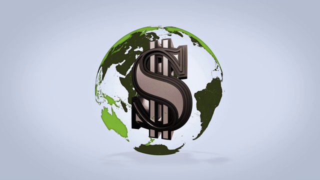 金钱使世界旋转-美元和行星动画视频下载