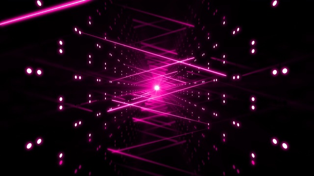 霓虹粉色抽象环形激光影响背景隧道视频素材