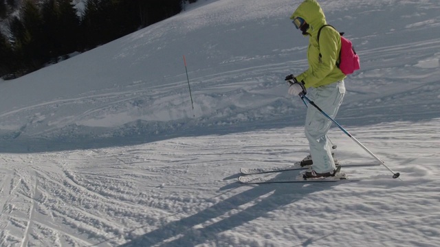 滑雪平行和转弯视频素材