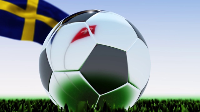 循环足球瑞典对瑞士视频素材