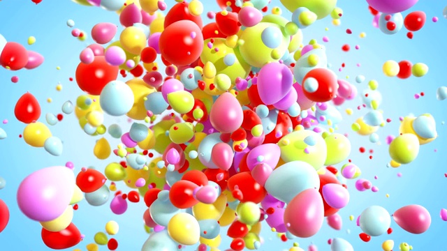 彩色气球爆炸背景在4K视频下载