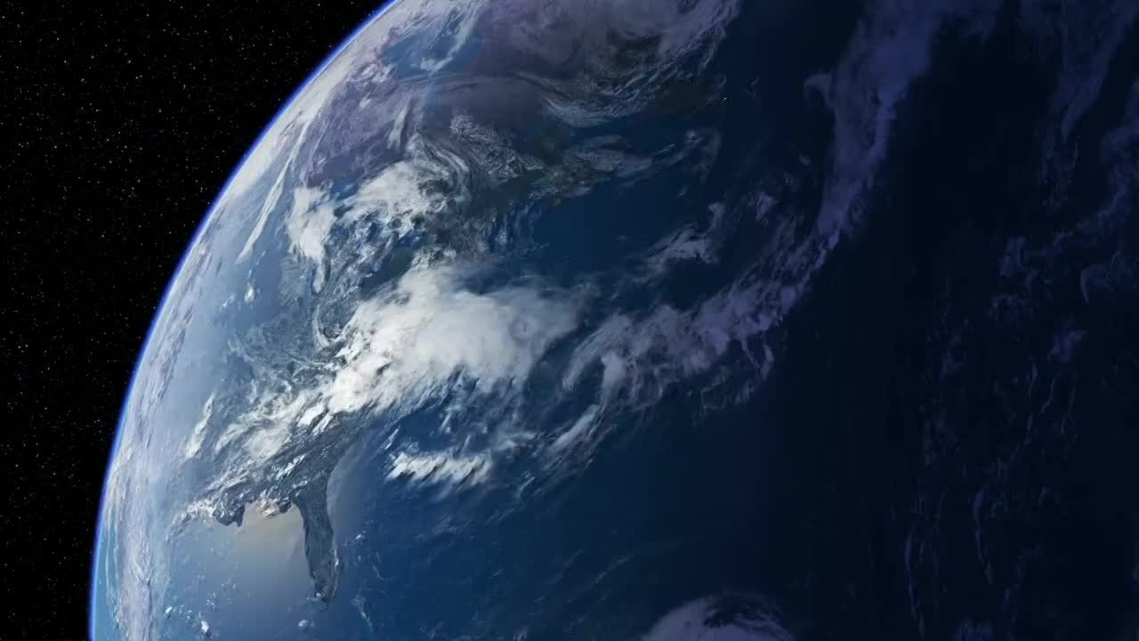 行星地球的卫星视图。循环时间流逝。视频素材