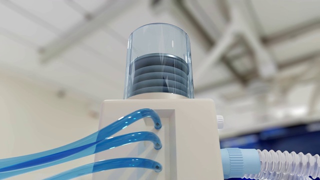 医用呼吸机-围绕生命支持系统运动(可循环视频)视频素材