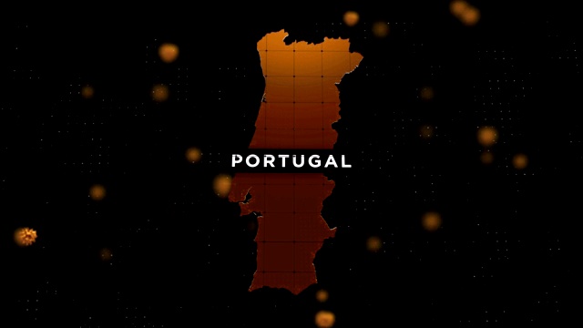 4K冠状病毒爆发与葡萄牙地图冠状病毒概念视频下载