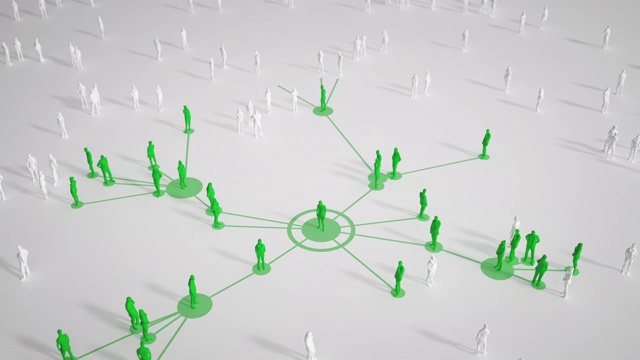 互联的人(亮，绿色)-社交媒体，网络-冠状病毒，流行病学，传染病视频下载