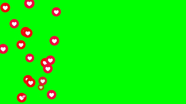 社交爱心图标动画与可选的亮度磨砂。Alpha Luma哑光包括在内。Loopable色度键。4 k的视频。视频下载
