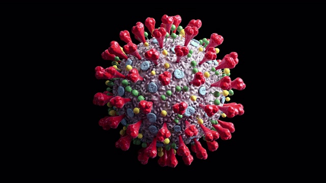冠状病毒4K无缝循环3D动画视频素材