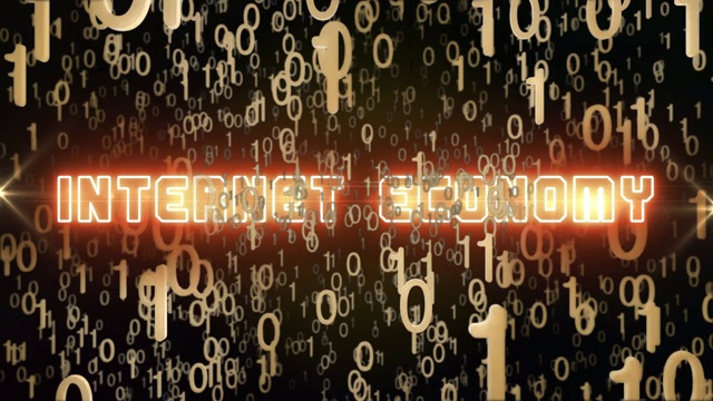 黄金互联网经济概念与数字代码视频下载
