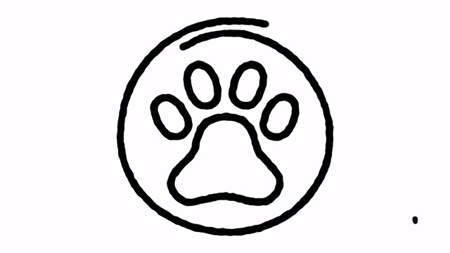 宠物坐素描线图标动画视频素材