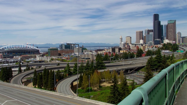 西雅图市中心，没有高速公路交通视频下载