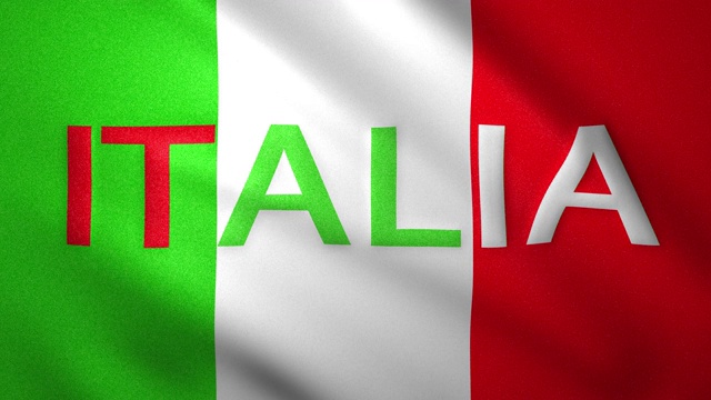 意大利国旗，标明国家名称视频下载