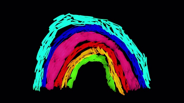 彩虹形成和“谢谢你”-动画儿童的绘画视频素材