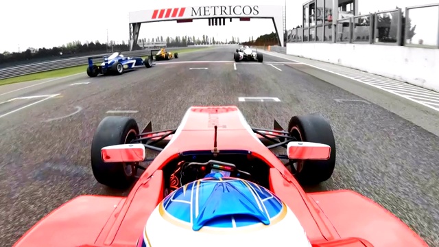 POV一场比赛中红色方程式的车手视频下载