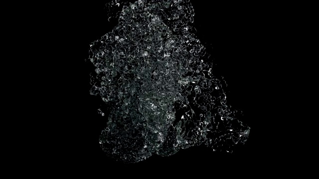 慢动作下落的水流动在黑色背景4k视频素材