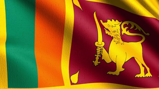 无缝循环4K VDO。斯里兰卡国旗在风中孤吹。官方爱国抽象设计。三维渲染插图的挥舞标志符号。视频下载