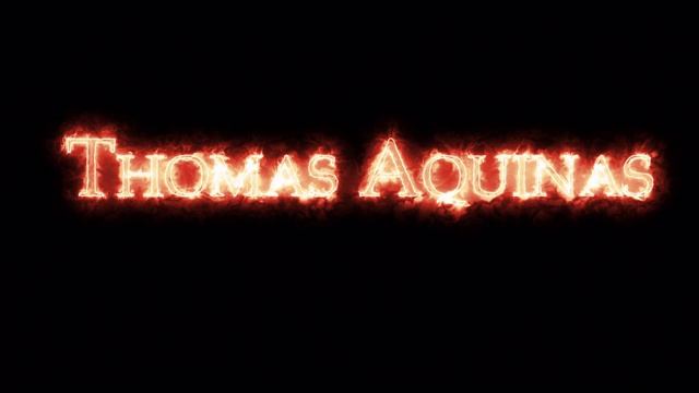 托马斯·阿奎那用火写作。循环视频下载