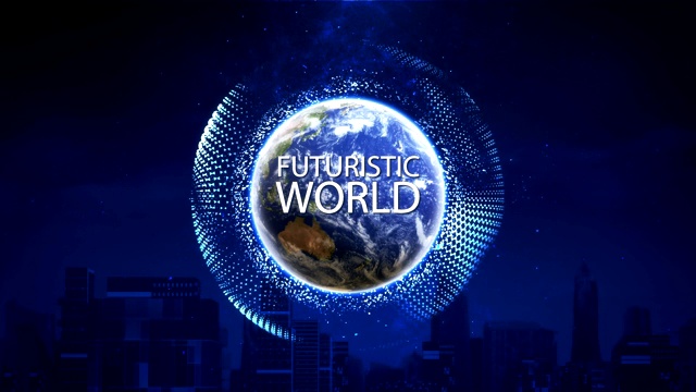 3d渲染未来世界与能源球光。数字未来世界技术概念。视频下载