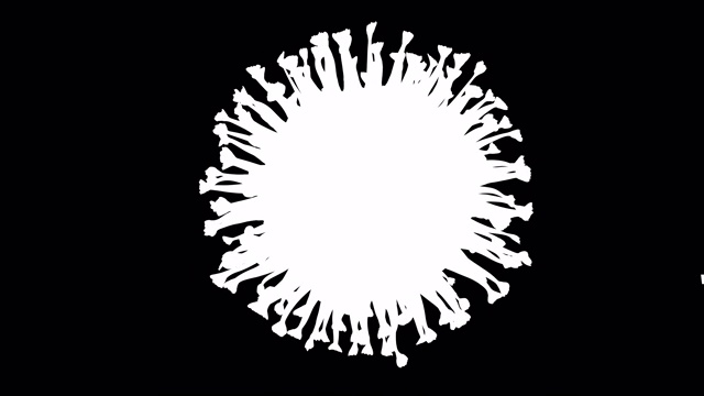 冠状病毒分子旋转白色对黑色阴性视频素材