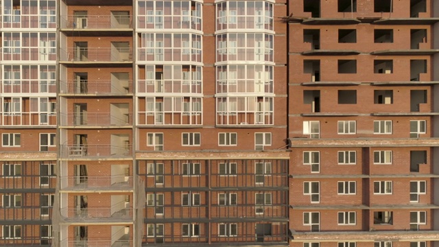 一个高层多层公寓建筑工地视频下载