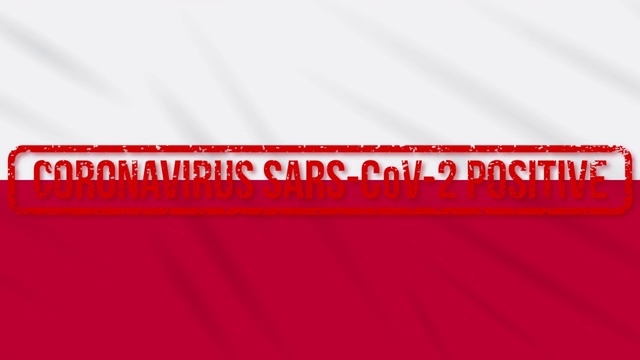 波兰挥动印有积极应对COVID-19的旗帜，循环视频下载