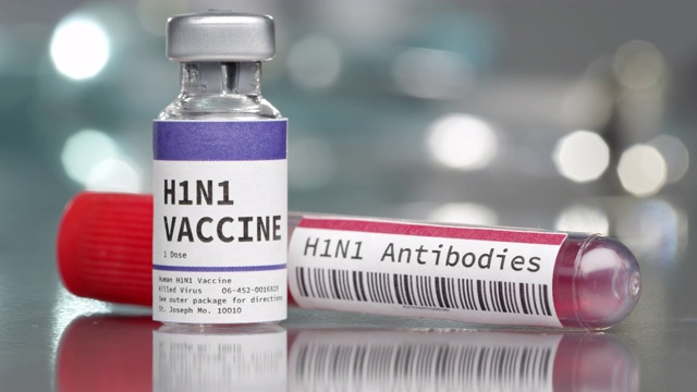 医疗实验室H1N1疫苗和抗体瓶视频下载