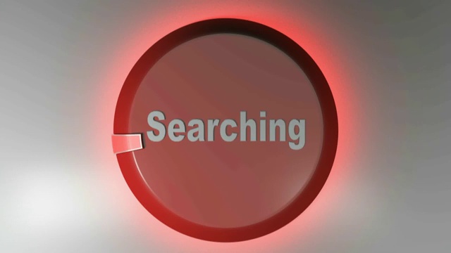 搜索红色圆圈标志与旋转光标- 3D渲染视频剪辑视频下载